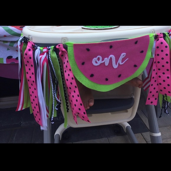 High chair banner, 1st birthday, one in a melon - Picture 2 of 3